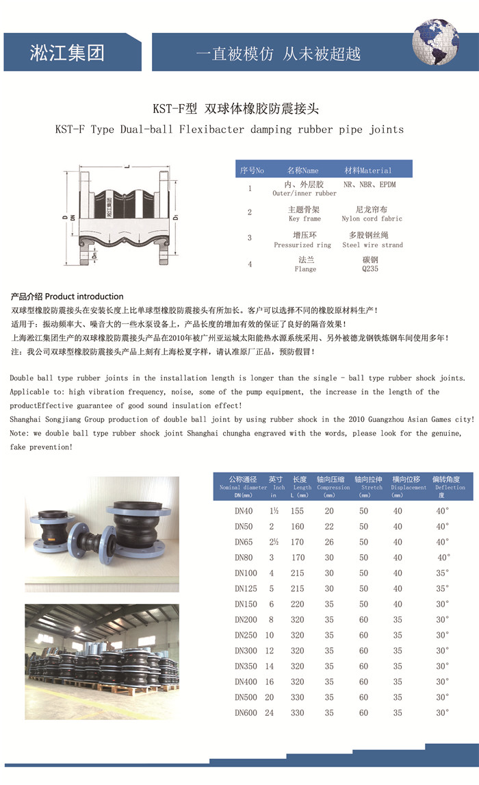 KST-F型橡胶防震接头电子样本,双球体橡胶防震接头电子样本,KST橡胶防震接头电子样本
