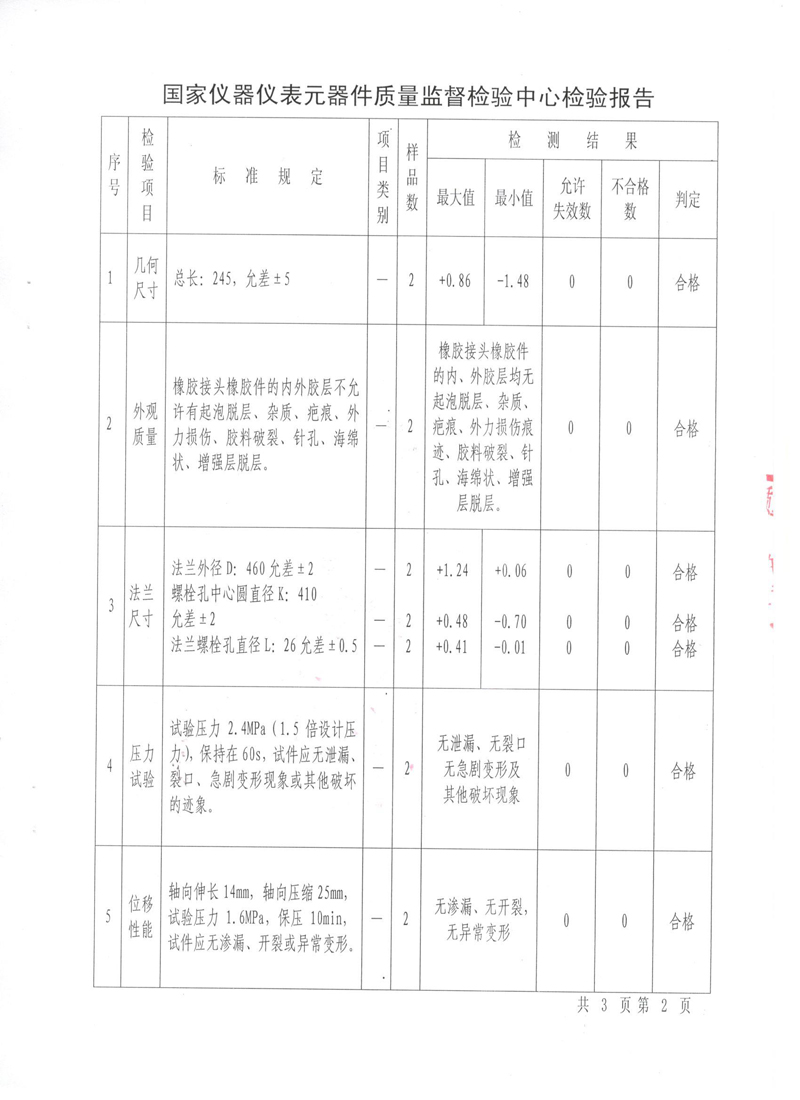 《可曲挠橡胶接头》特种设备形式实验报告 《可曲挠橡胶接头》特种设备形式实验报告