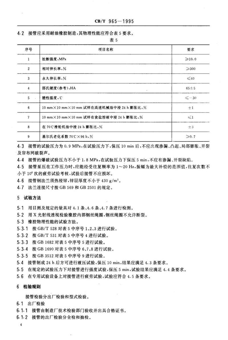 【行业标准】橡胶补偿接管CB/T 965-1995船舶标准 【行业标准】橡胶补偿接管CB/T 965-1995船舶标准