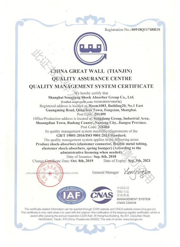 2020版iso9001国际质量体系认证证书