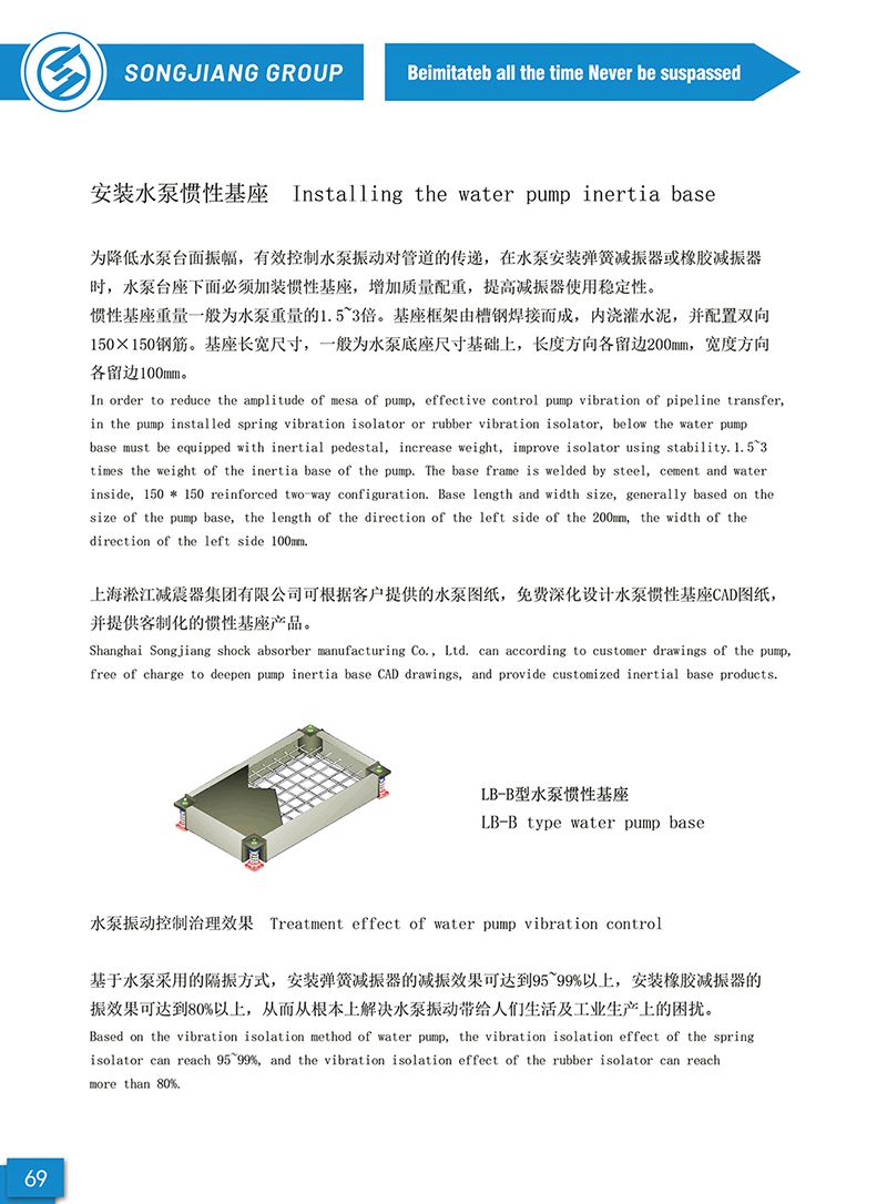 【样册P69】水泵振动控制办法之安装水泵惯性基座